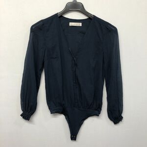 Abercrombie & Fitch Women V-Neck Long Sleeve Bodysuit Size Small Blue B282 -22